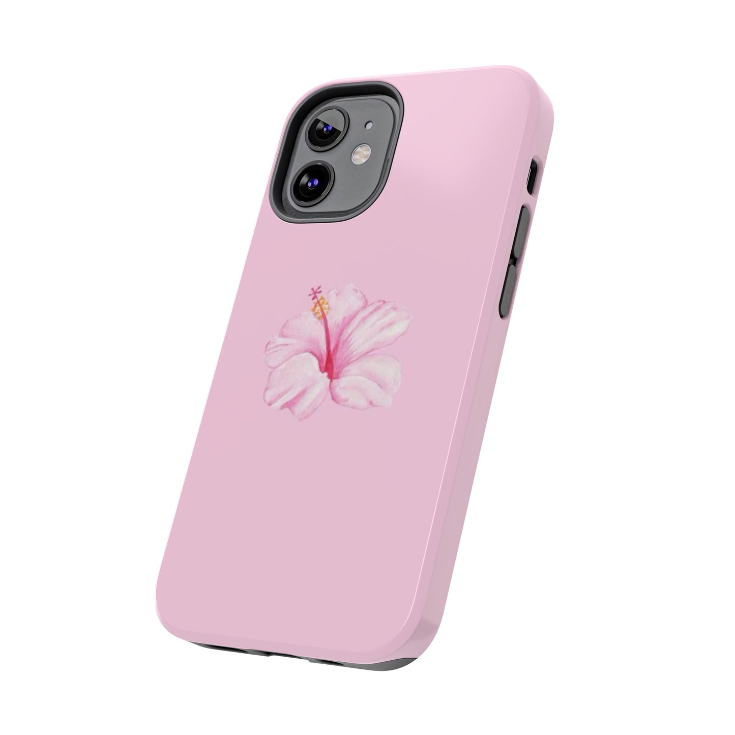 Hibiscus Flower Phone Case, Pink, Tropical, Hawaiin, Clean Girl Aesthetic, Preppy, Glossy Phone Case