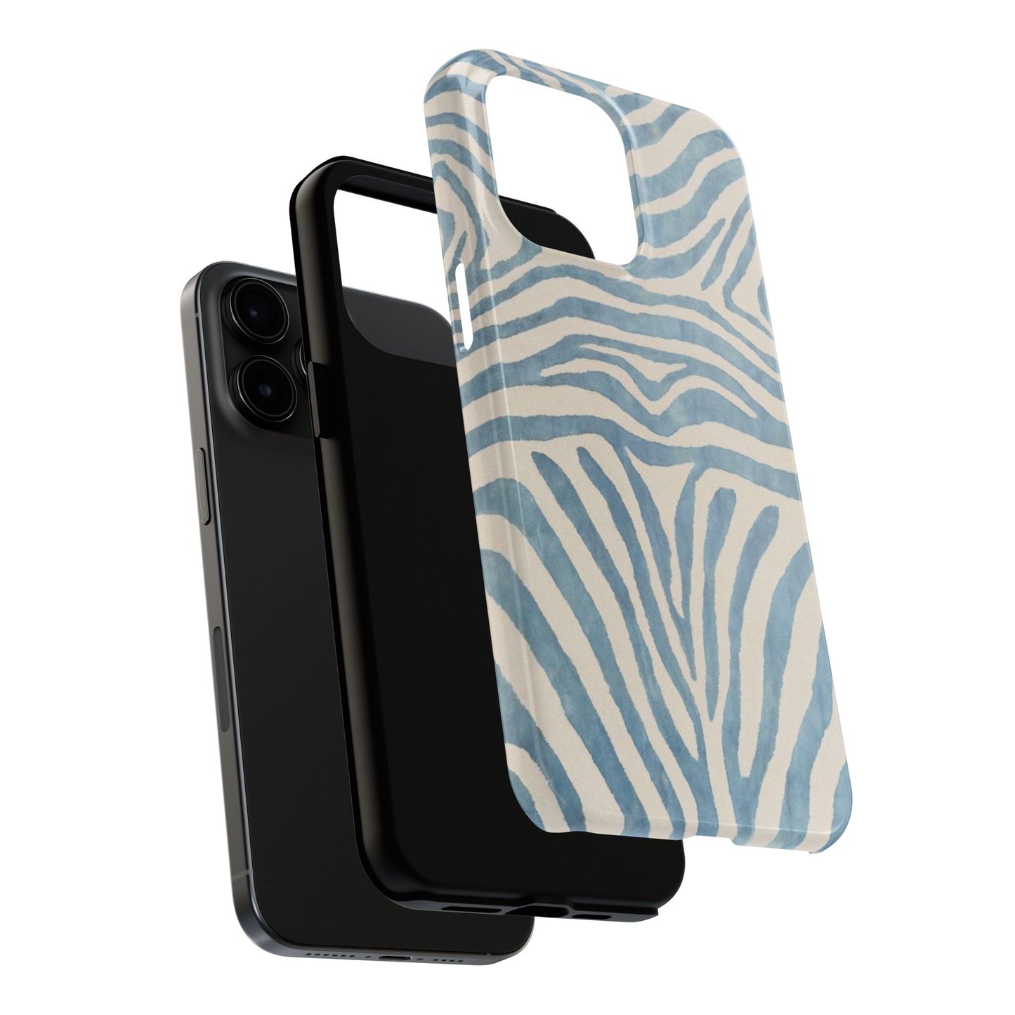 Blue Zebra Print Aesthetic Phone Case