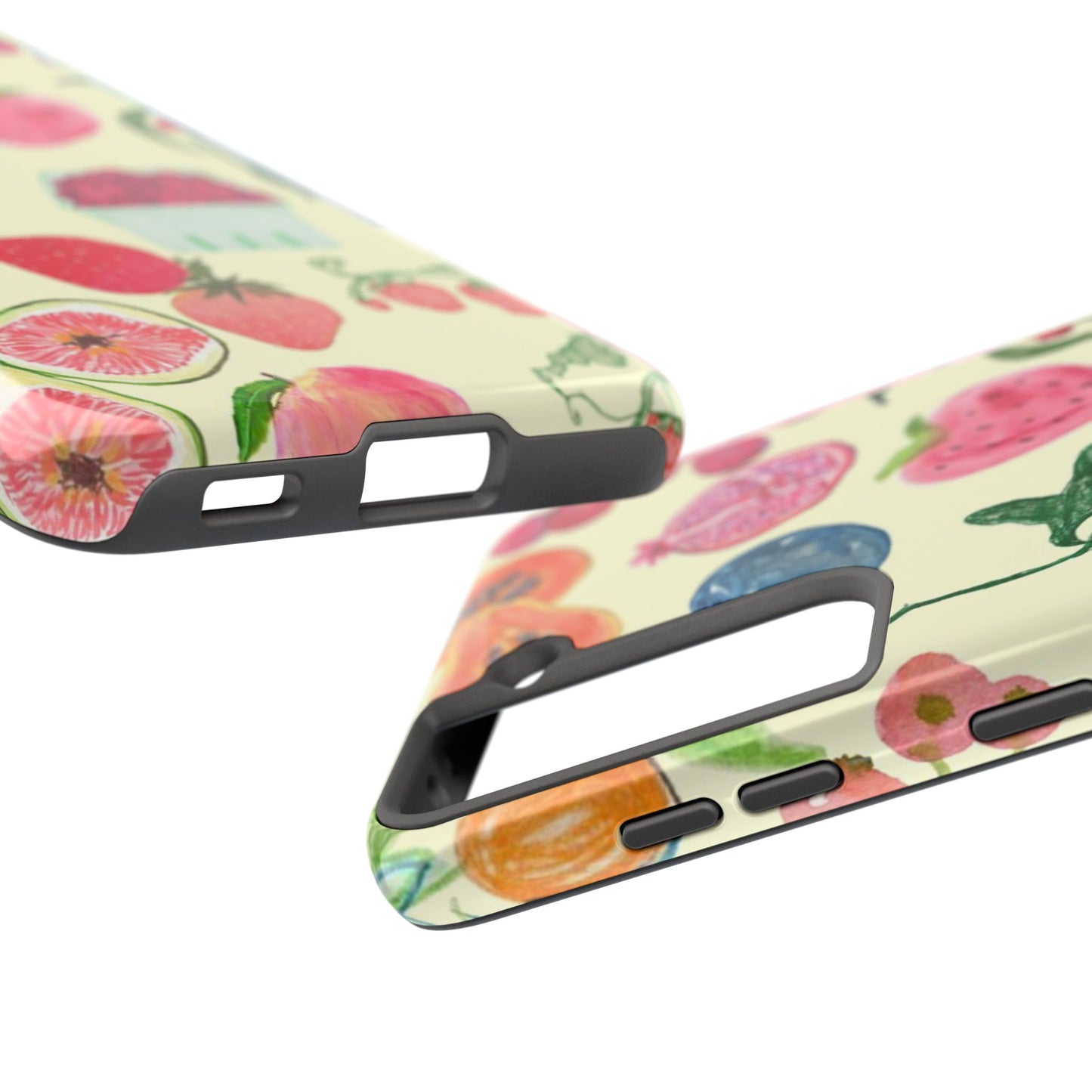 Fruit Print Phone Case, Yellow, Aesthetic, Hailey Bieber, Matilda Djerf, LA, Preppy, Clean Girl, Glossy Phone Case