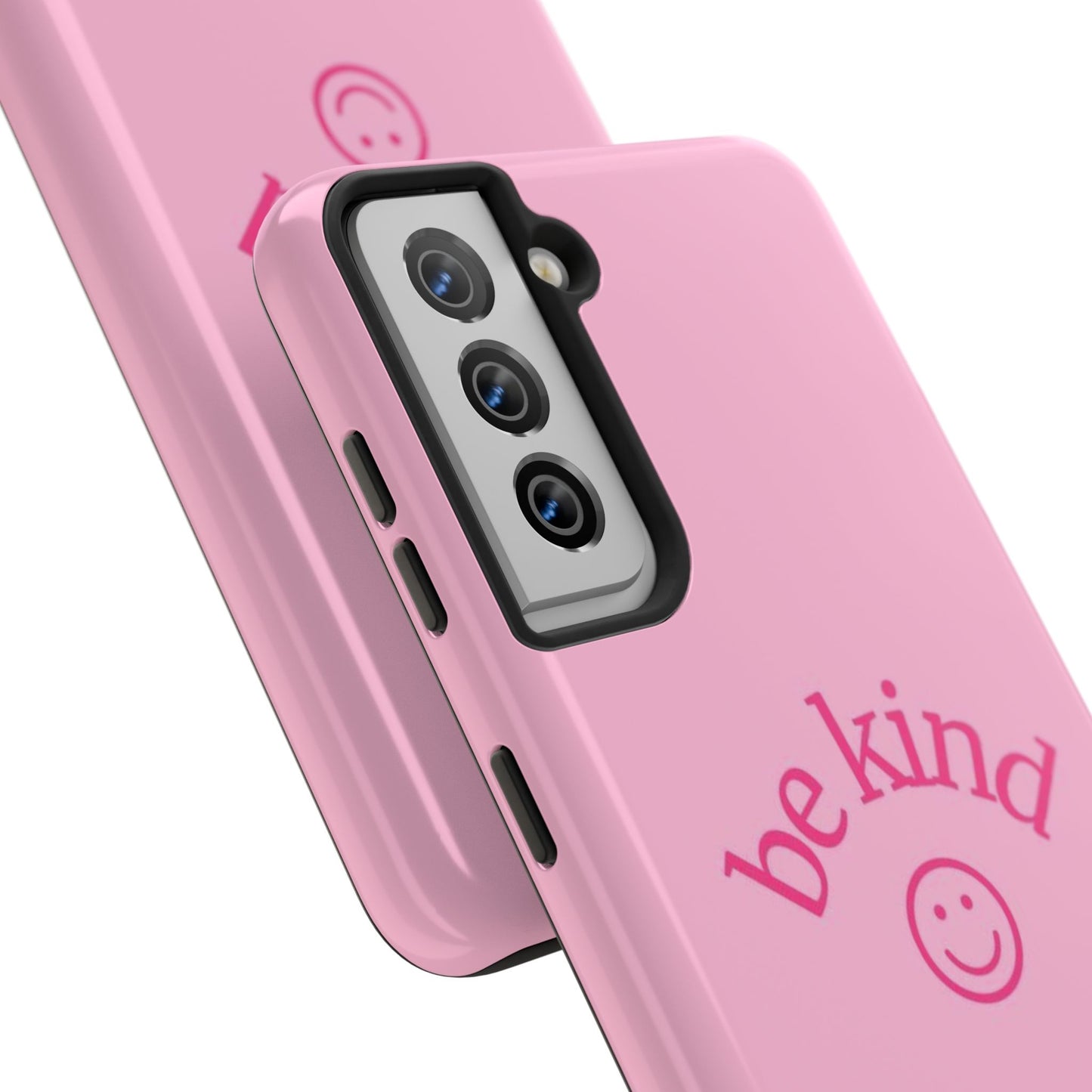Be Kind Smiley Face Phone Case, Pink, Glossy