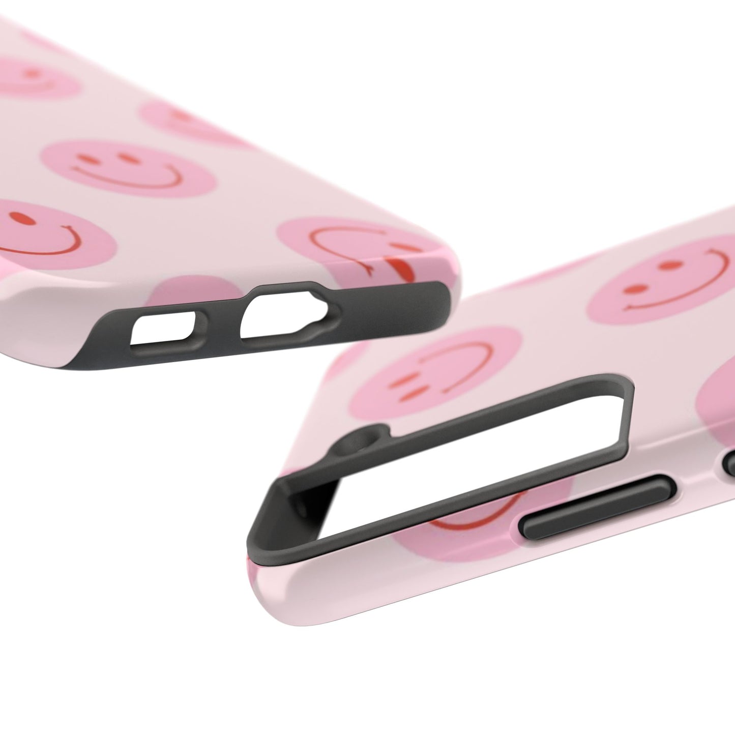 Smiley Face Pink Aesthetic Glossy Phone Case