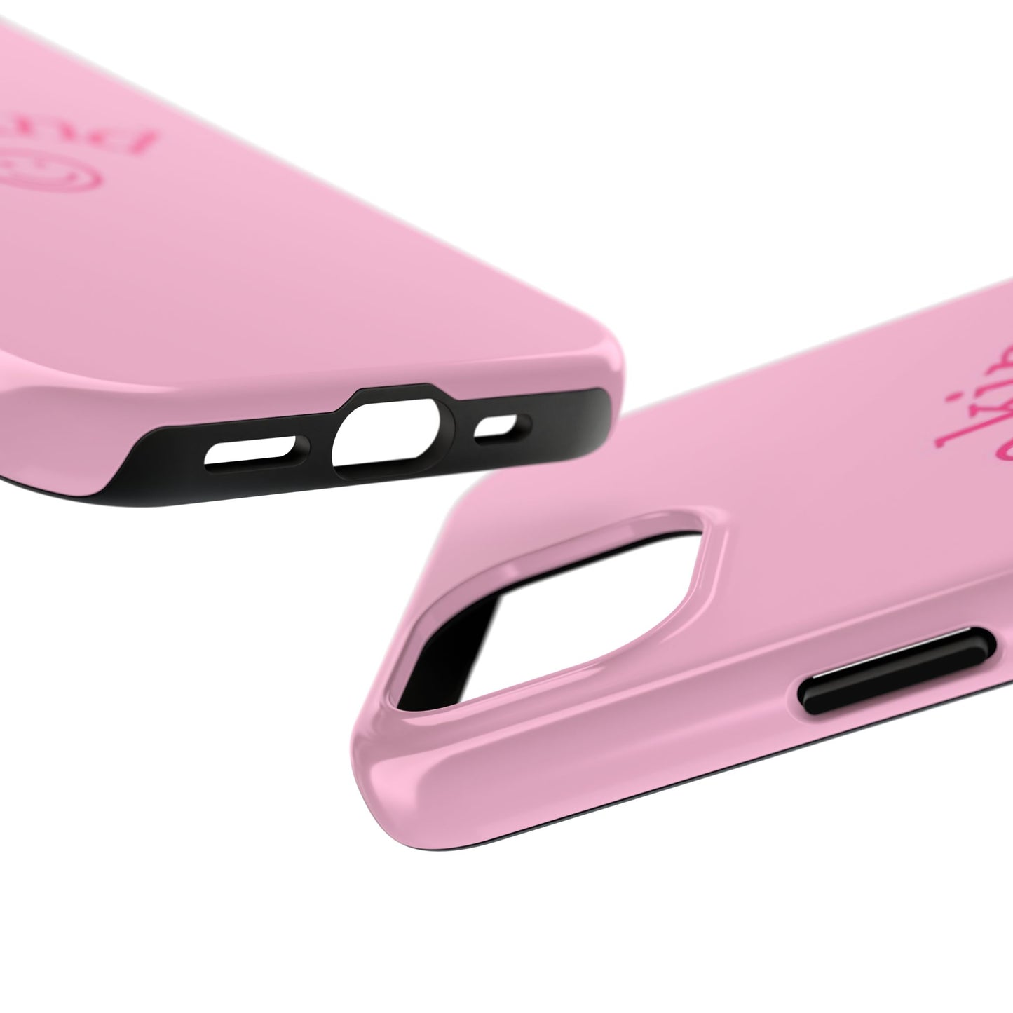 Be Kind Smiley Face Phone Case, Pink, Glossy