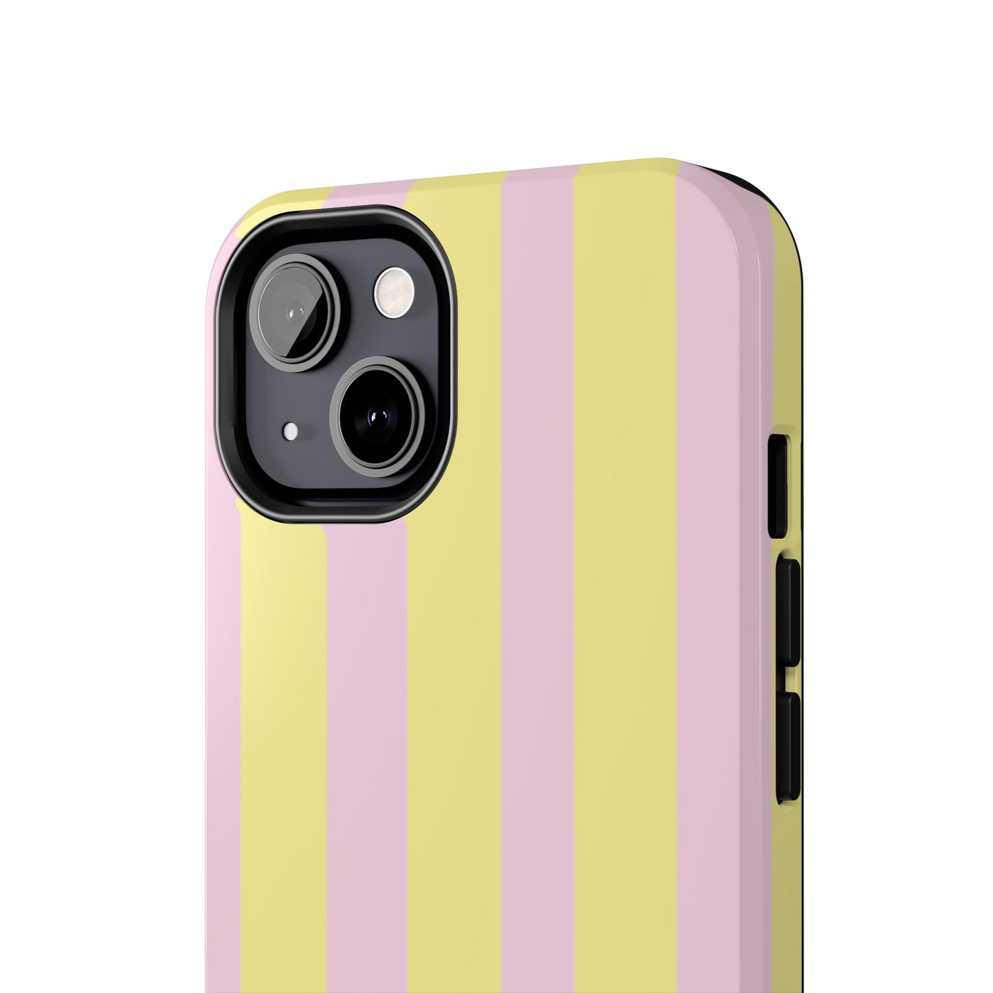 Pastel striped phone case, Pink and yellow stripes