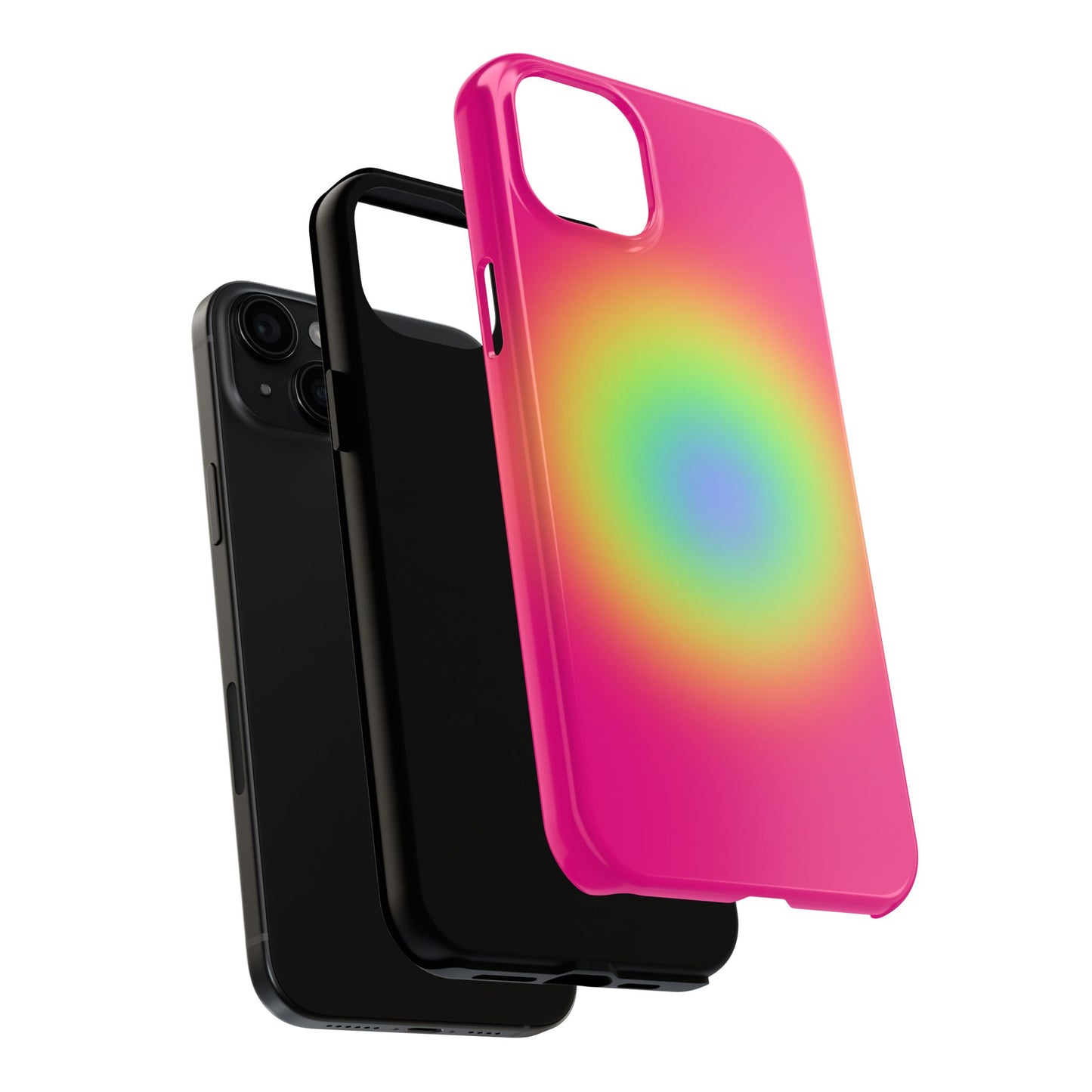 Pink Aura Phone Case, Pink, Yellow, Trendy, Clean Girl Aesthetic, Preppy, Glossy Phone Case