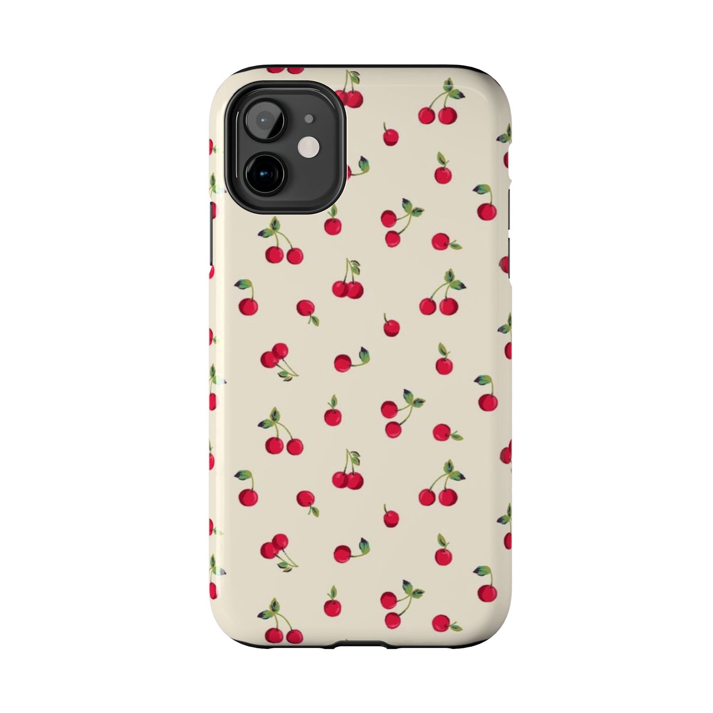 Cherry Print Glossy Phone Case, Feminine, Cutesy