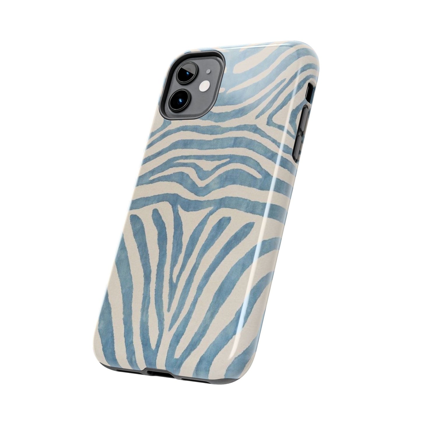 Blue Zebra Print Aesthetic Phone Case