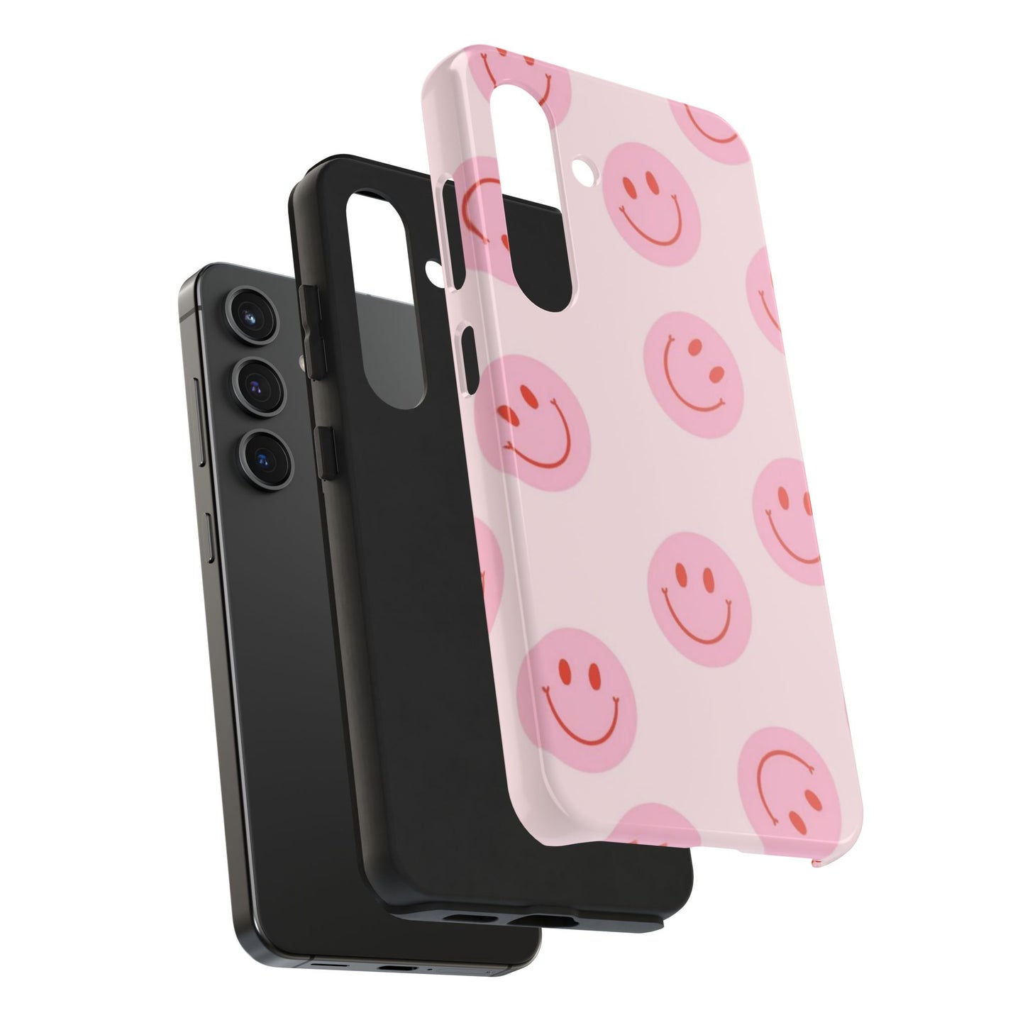 Smiley Face Pink Aesthetic Glossy Phone Case