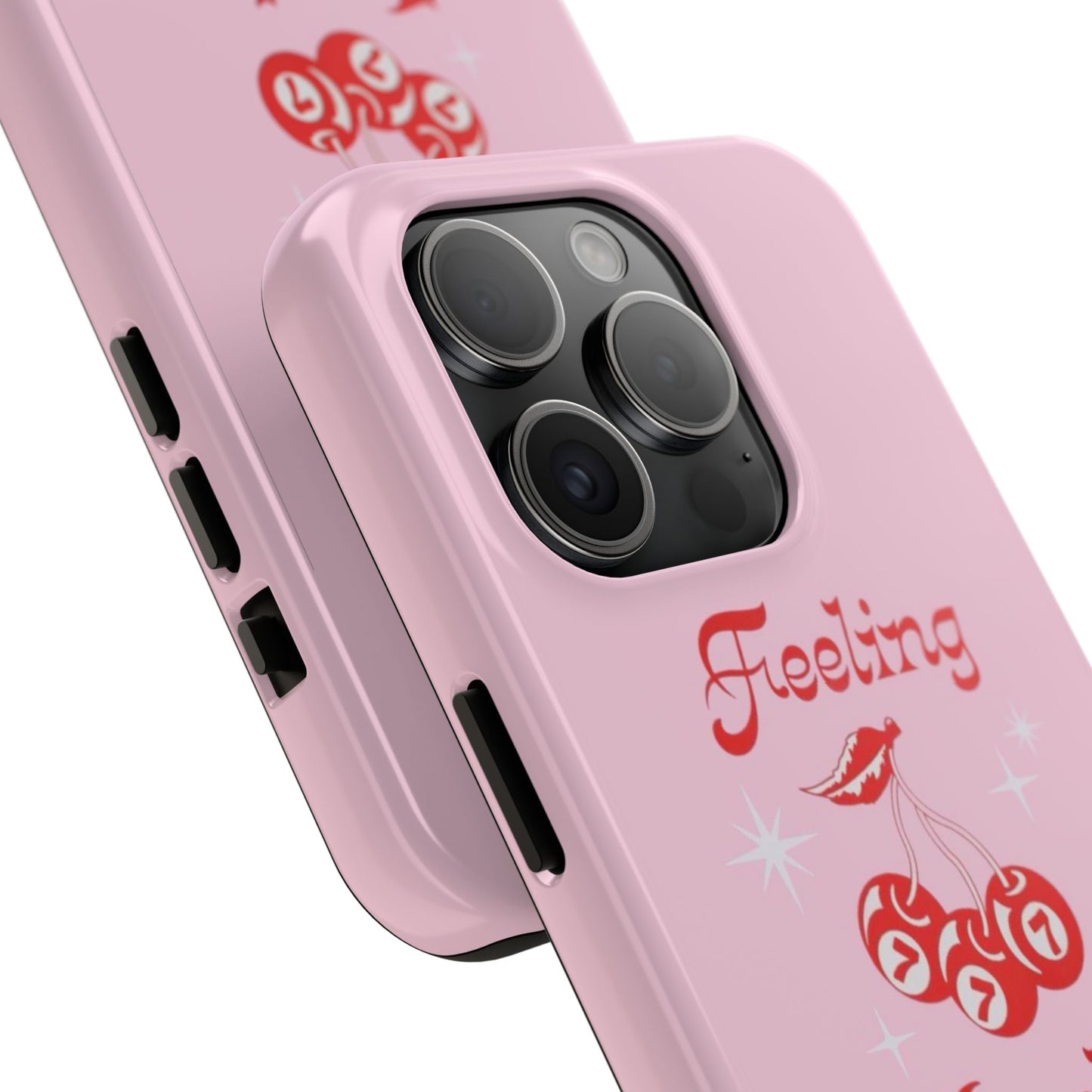 Feeling Lucky Pink Aesthetic Glossy Phone Case, Affirmations