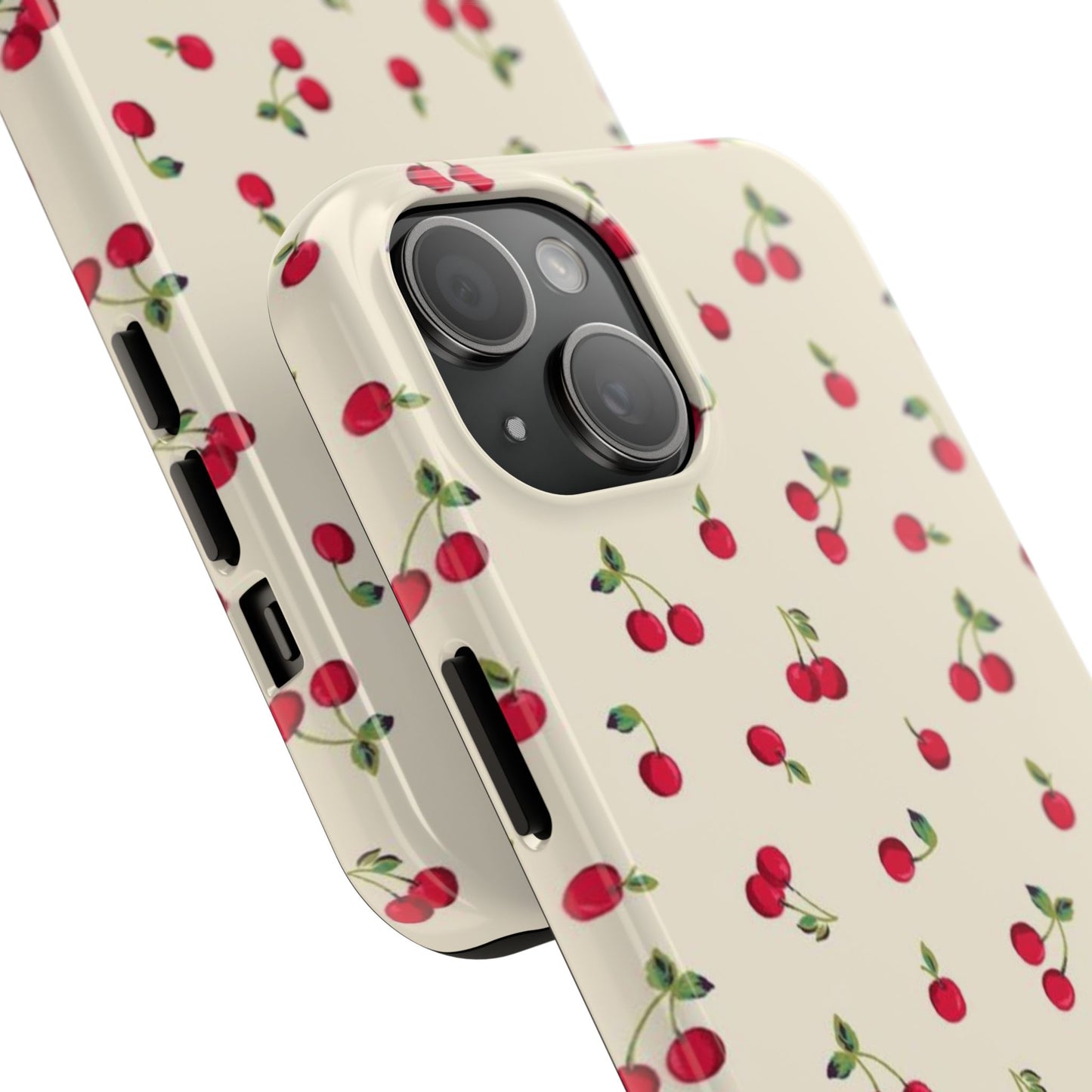 Cherry Print Glossy Phone Case, Feminine, Cutesy