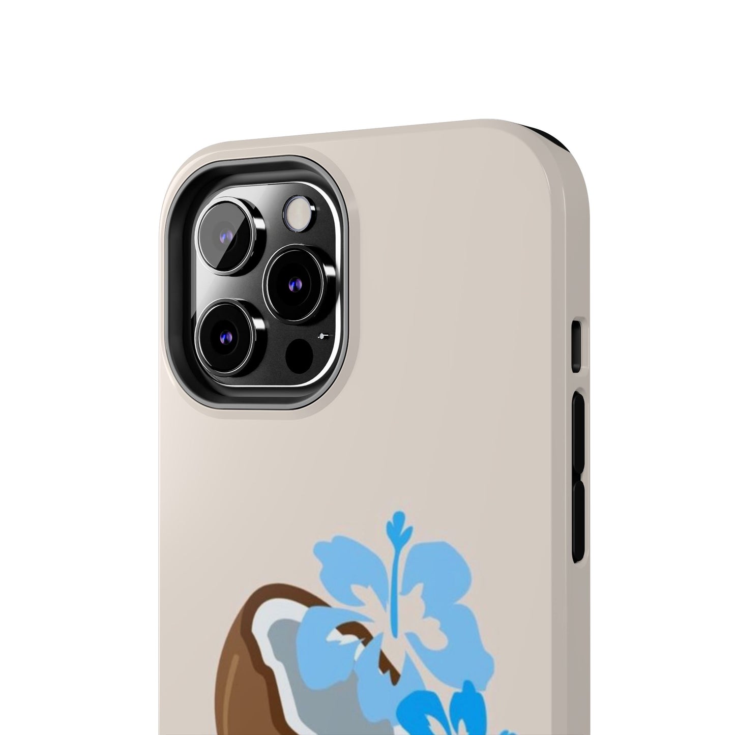 Hawaiian Cute Phone Case, Coconut, Hibiscus, Summery, Tropical, Clean Girl Aesthetic, Preppy, Glossy Phone Case