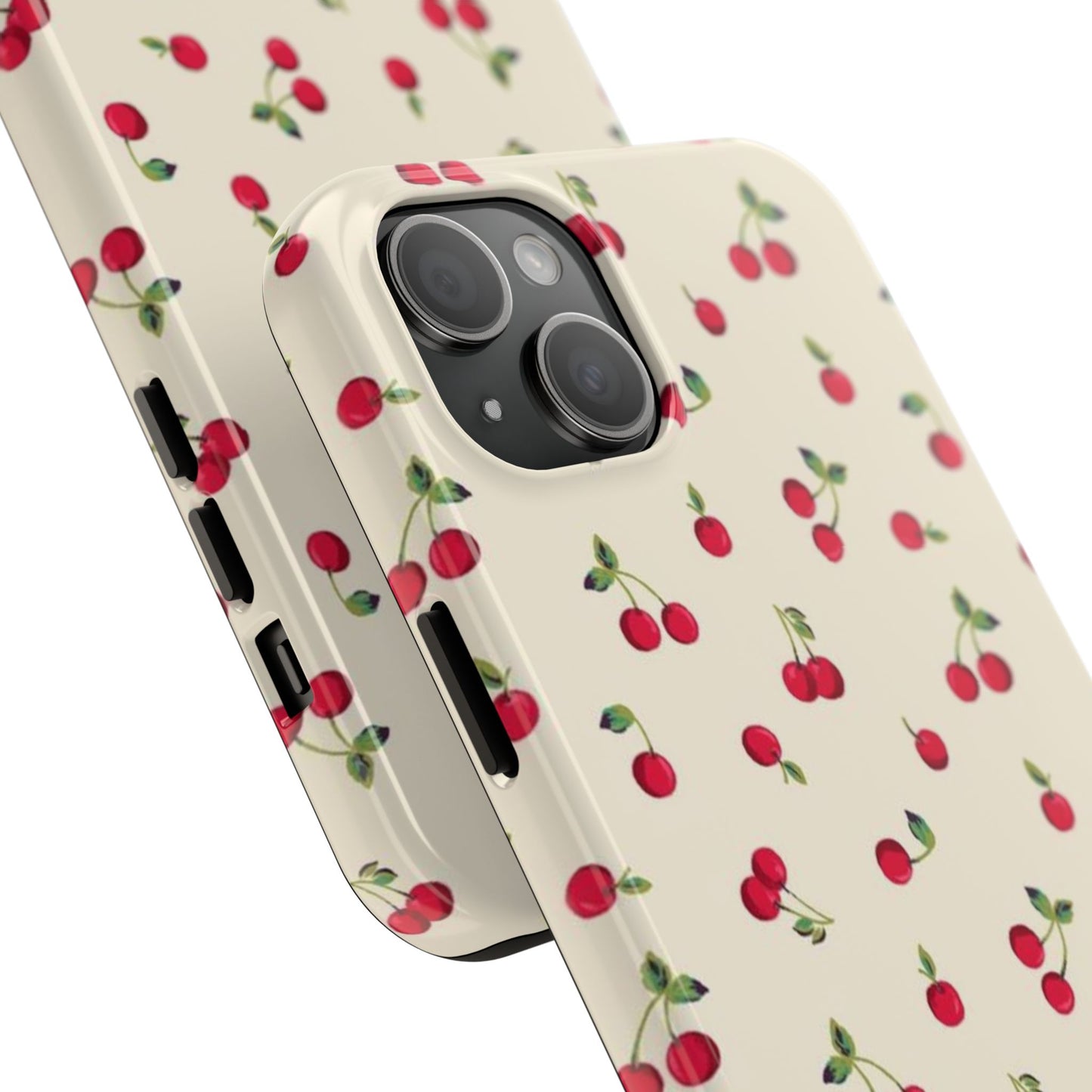 Cherry Print Glossy Phone Case, Feminine, Cutesy