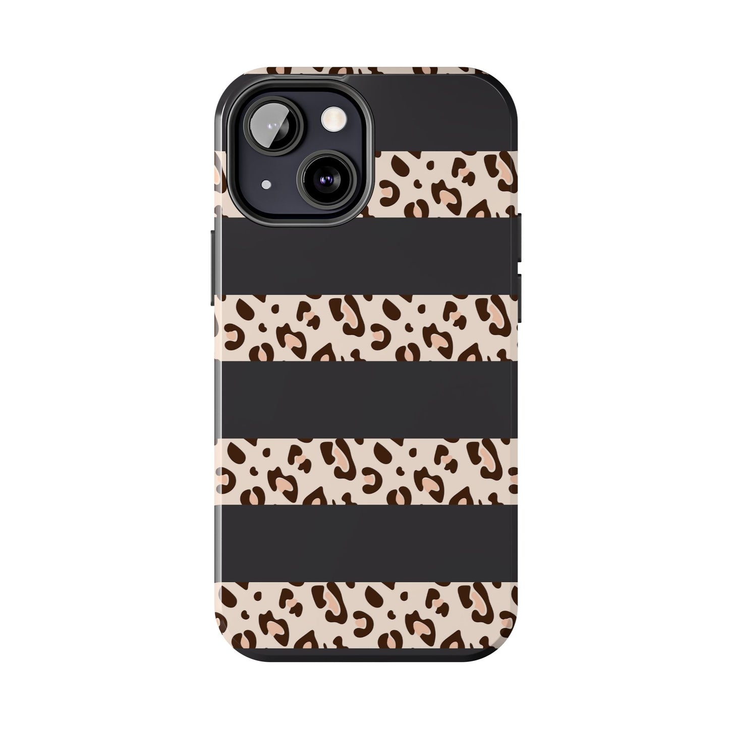 Cheetah Print Striped iPhone Case – Black Striped Cheetah Print Aesthetic