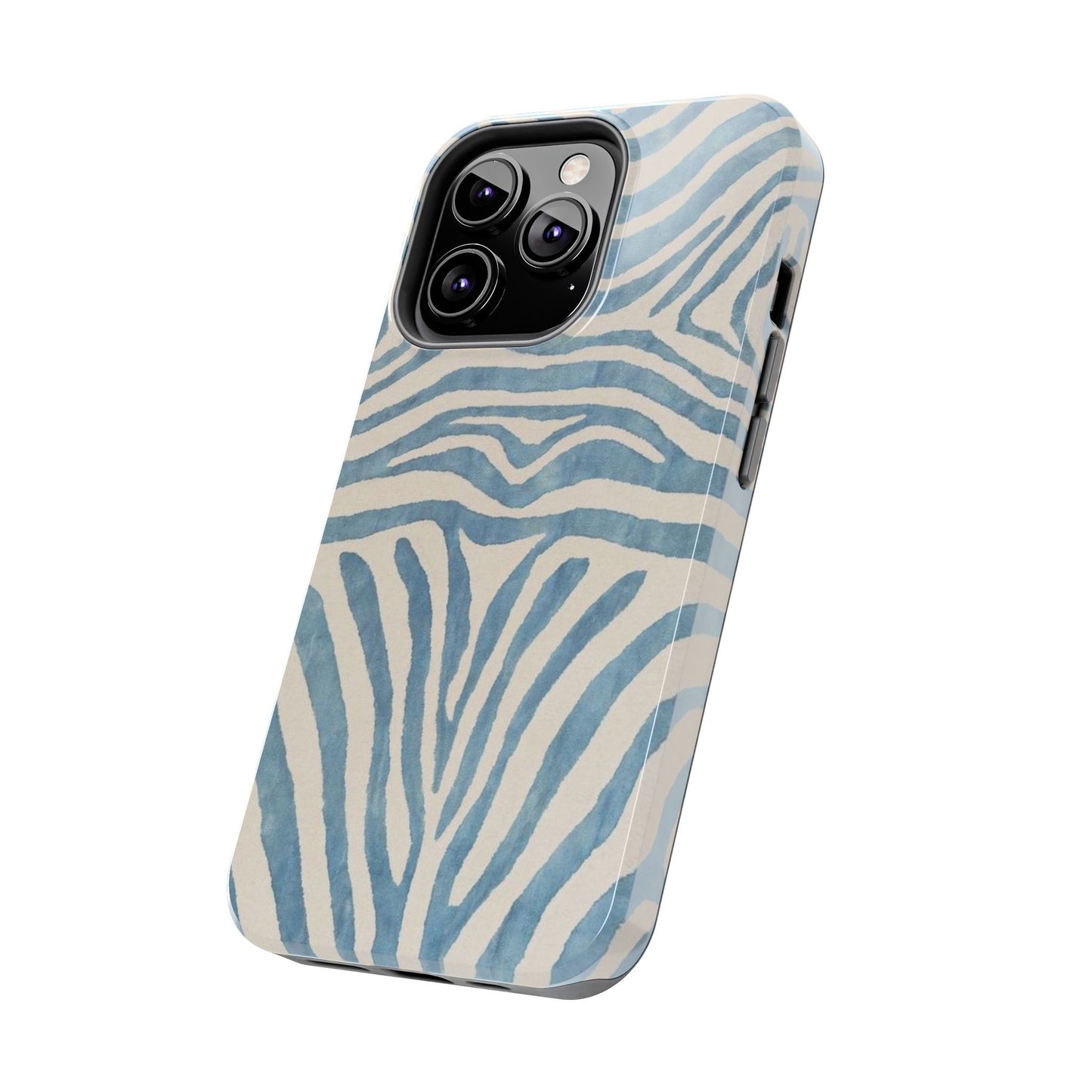 Blue Zebra Print Aesthetic Phone Case