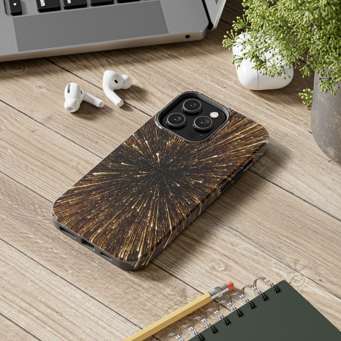 Star Burst Gold Galaxy Phone Case