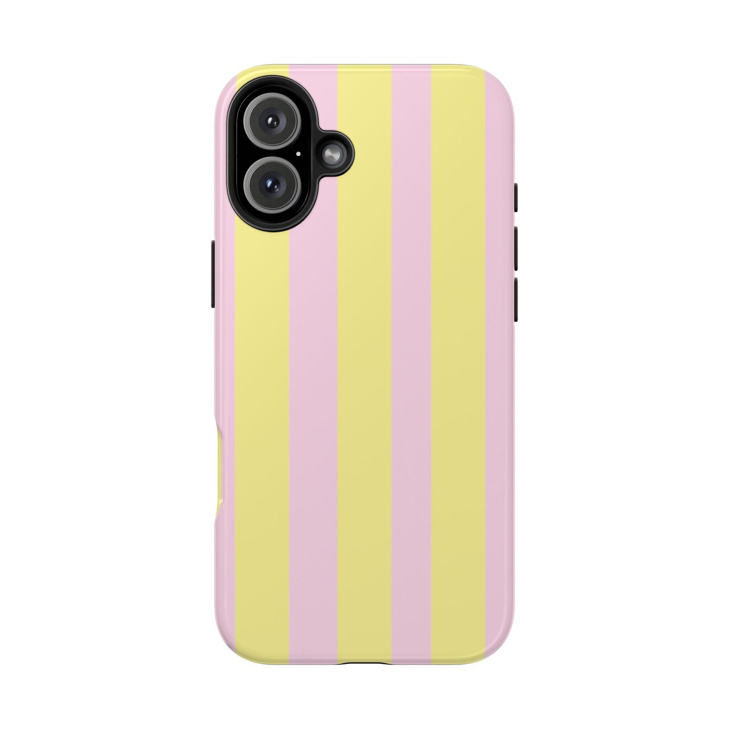 Pastel striped phone case, Pink and yellow stripes