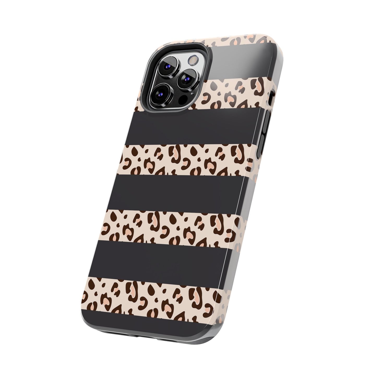 Cheetah Print Striped iPhone Case – Black Striped Cheetah Print Aesthetic