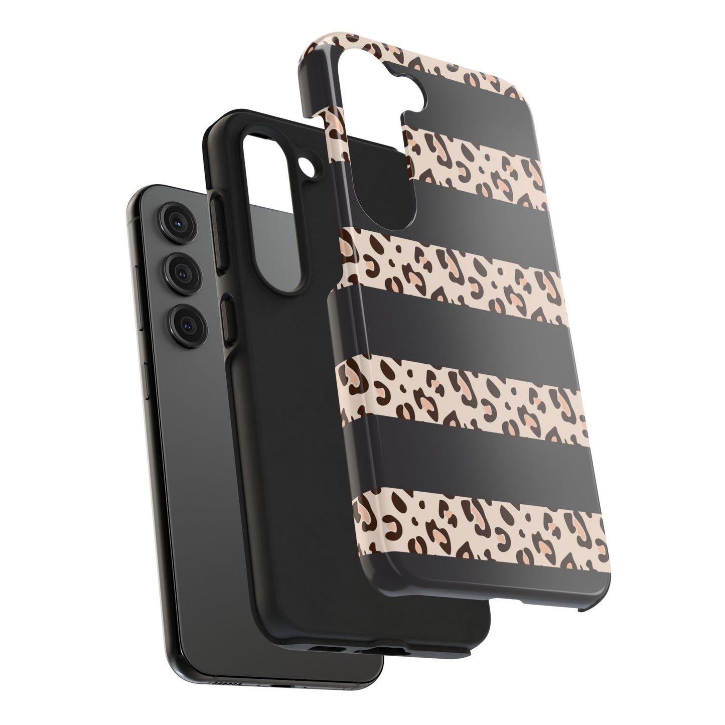 Cheetah Print Striped iPhone Case – Black Striped Cheetah Print Aesthetic