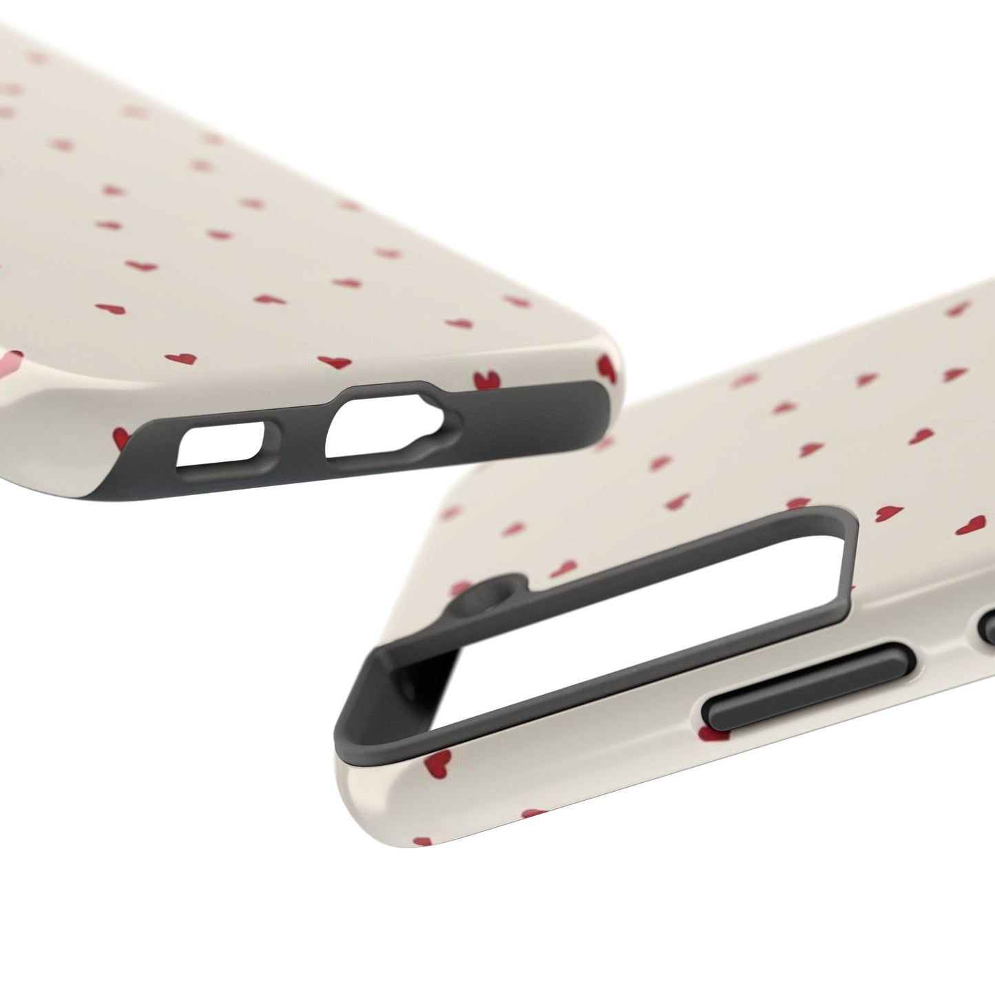 Glossy Phone Case, Red Heart Print, Coquette, Aesthetic Phone Case