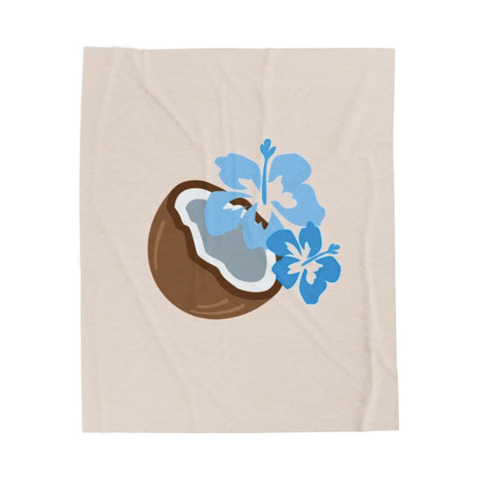 Coconut Hibiscus Flower Cute Tropical Blanket