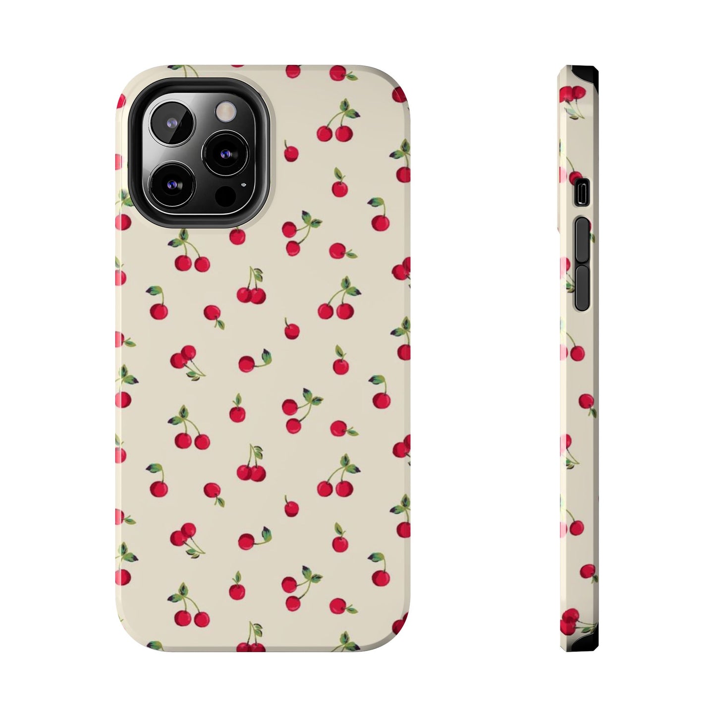 Cherry Print Glossy Phone Case, Feminine, Cutesy