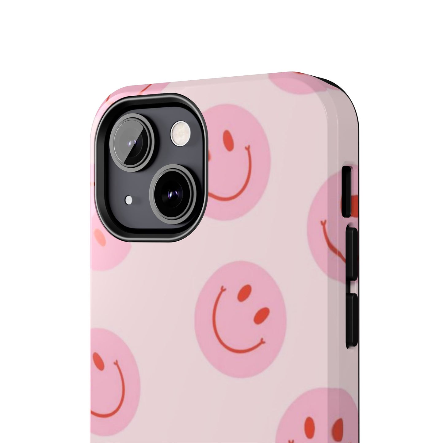 Smiley Face Pink Aesthetic Glossy Phone Case